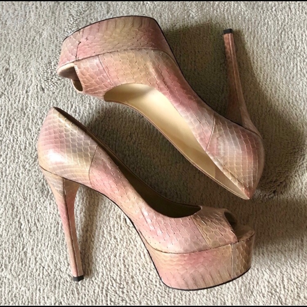 Brian Atwood Snakeskin Platform Pumps
